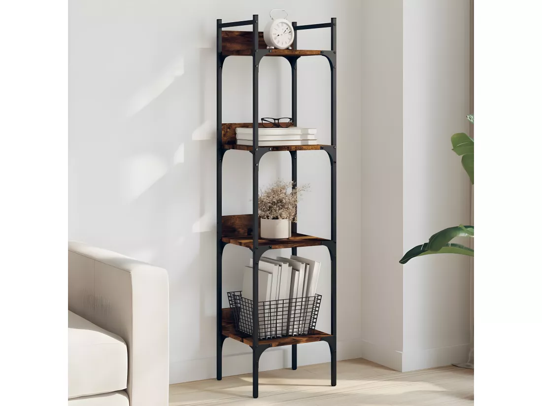 Bibliothèque à 4 niveaux chêne 35x30x138,5 cm bois d'ingénierie