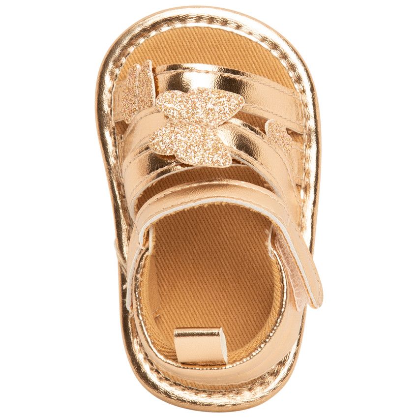 Sandales dorées détails papillons pour bébé fille - Jaune