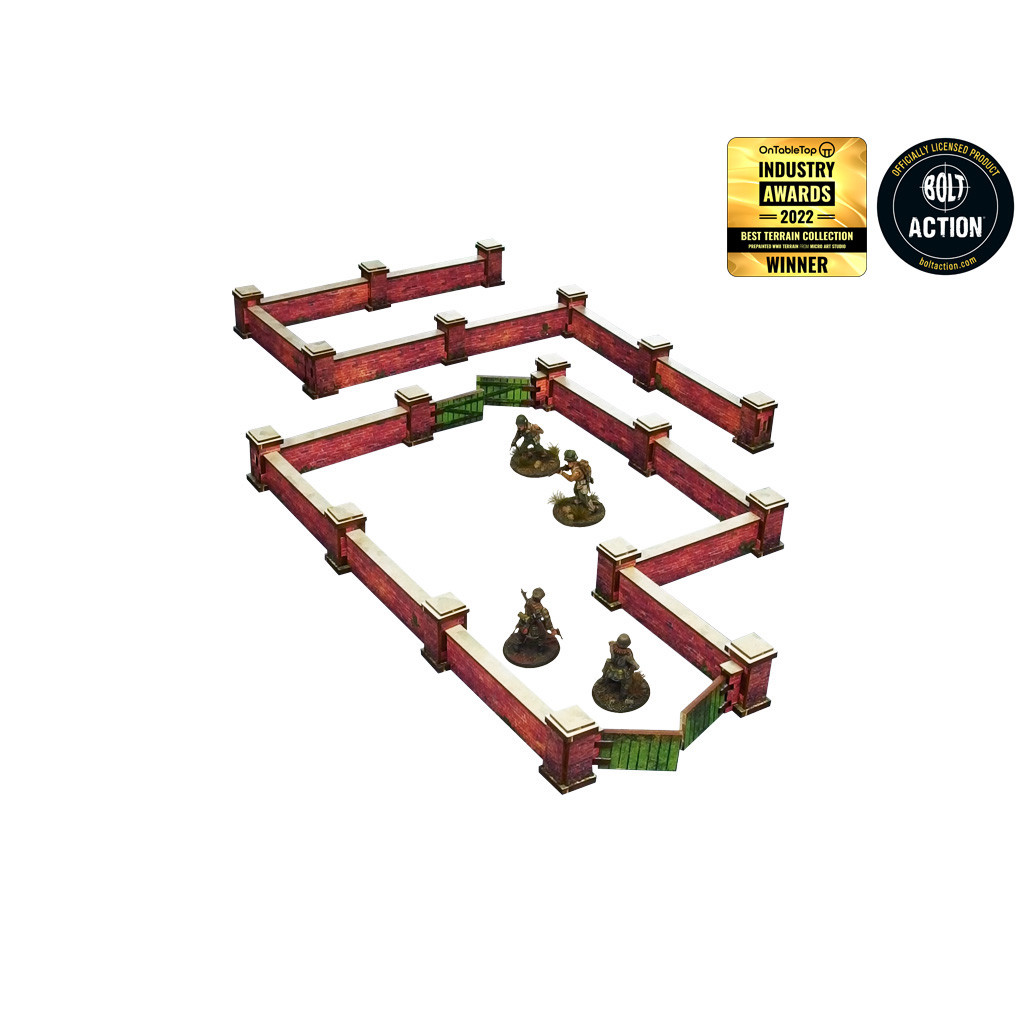 WW2 - Normandy Wall w. Gate (low)