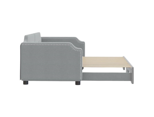 VIDAXL - Lit de jour avec lit gigogne gris clair 90x190 cm tissu