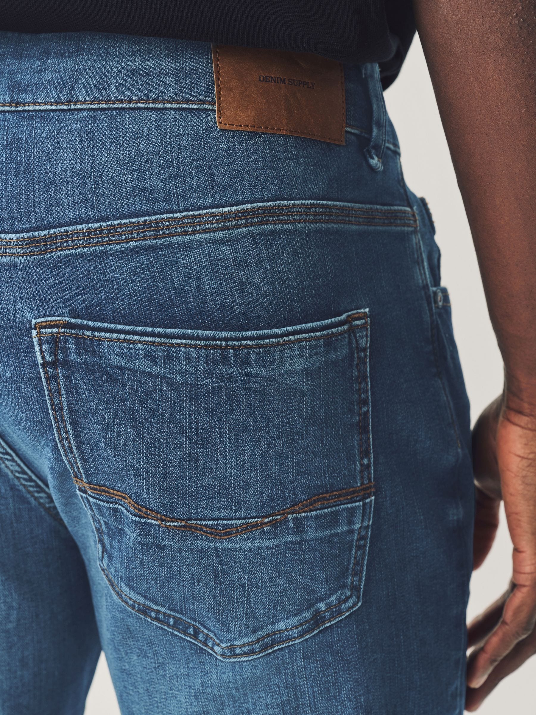 Mediumblauw - Slim Fit - Authentieke stretch denim jeans