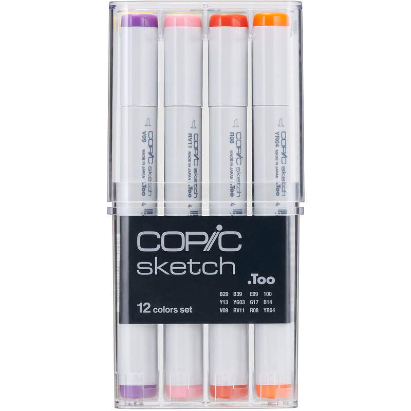 Copic Marker Sketch Set, 12 Stück, assortiert