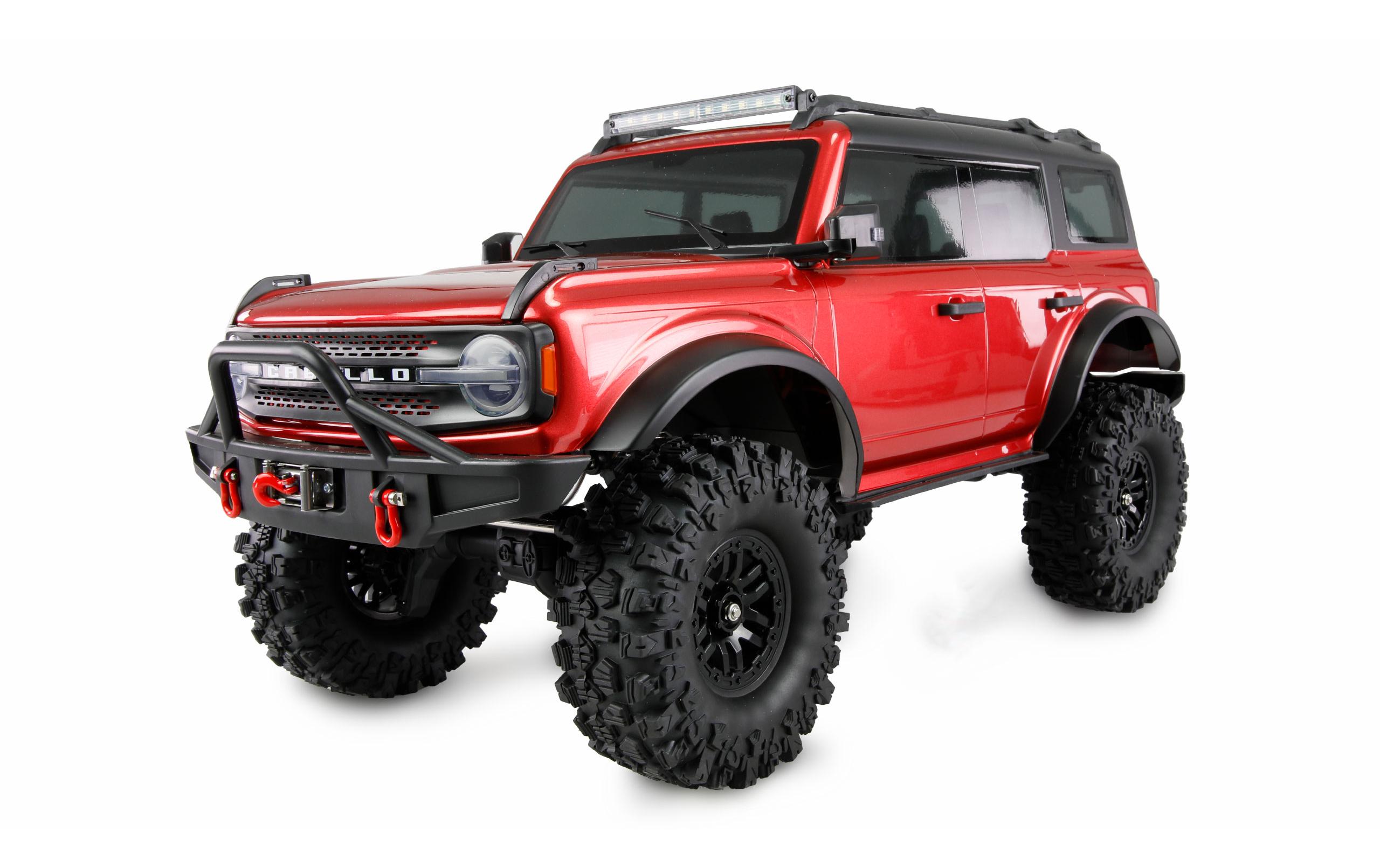 Scale Crawler AMXRock CT10 Caballo 4WD Rot, ARTR, 1:10<br>Rock Crawler mit Portalachsen, 2-Gang Getriebe, Differentialsperren und Seilwinde