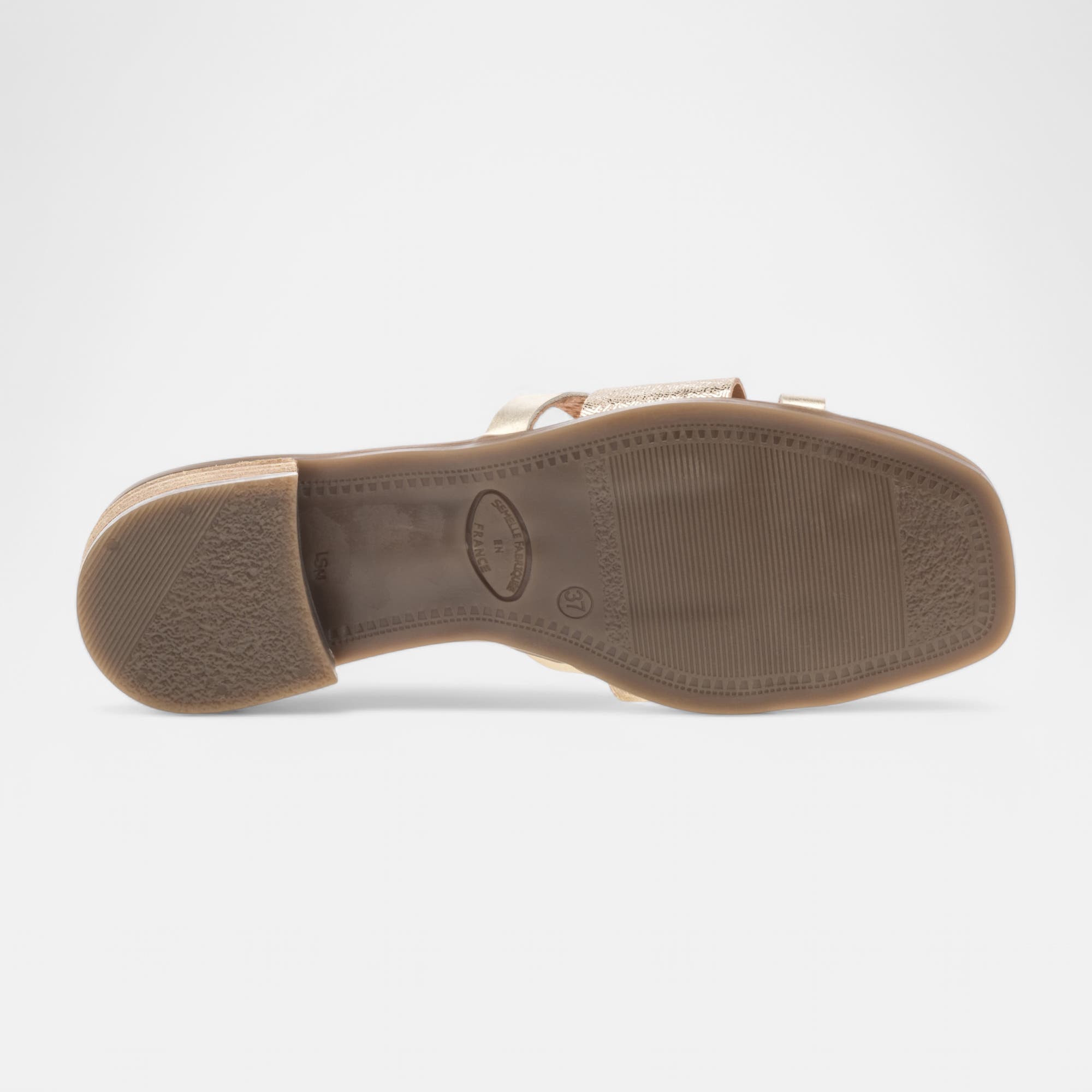 Mules Femme en cuir or