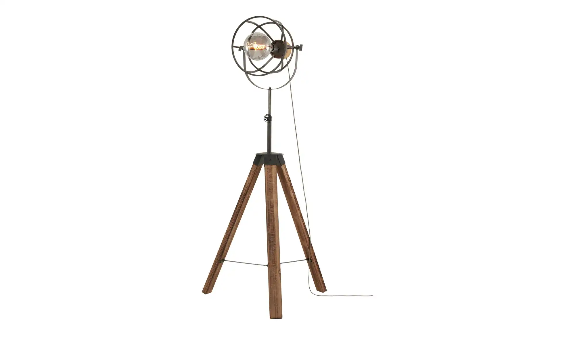Stehleuchte, 1-flammig, Holz/Metall