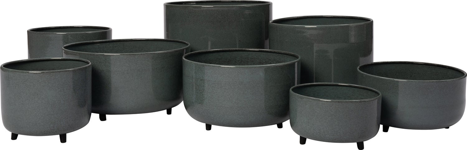 Intratuin bloempot op poten Molten grijs D 36 H 19 cm