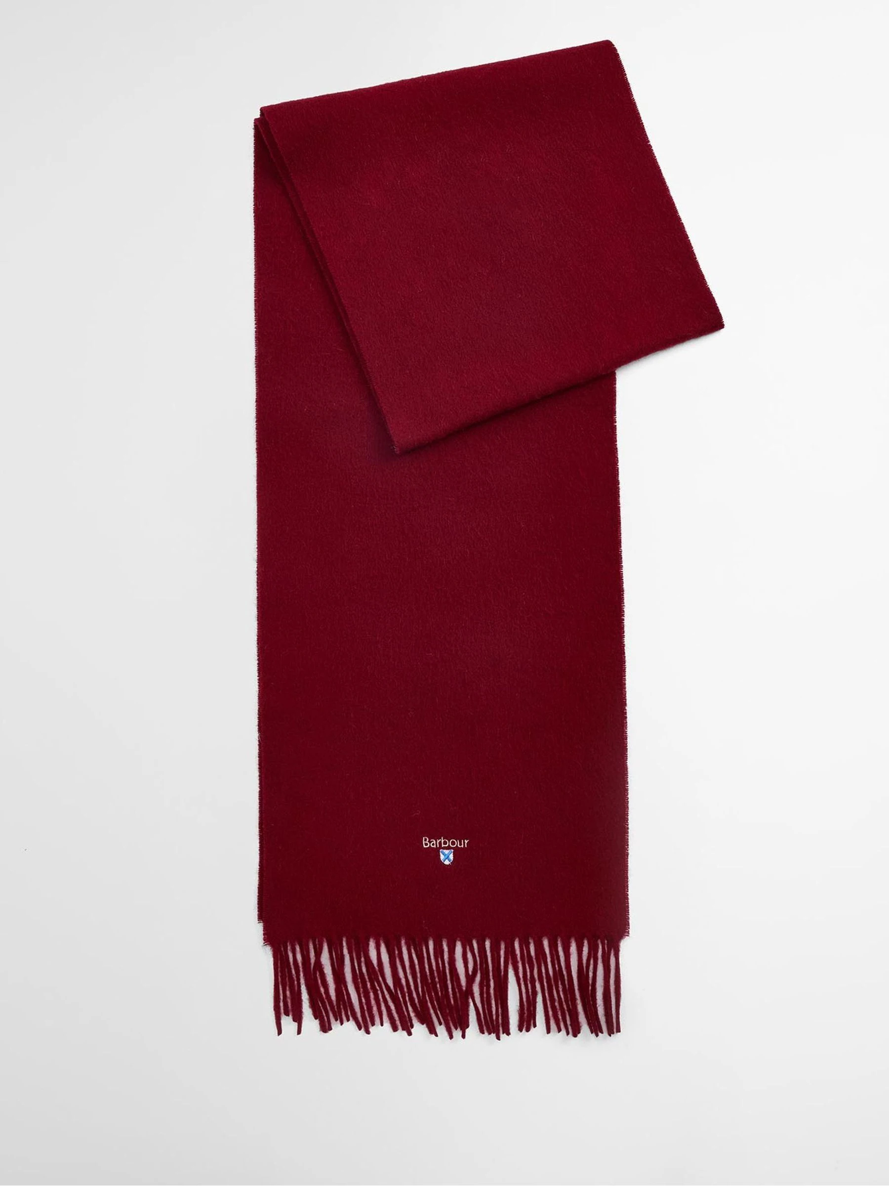 Rood - Barbour® effen lamswollen sjaal