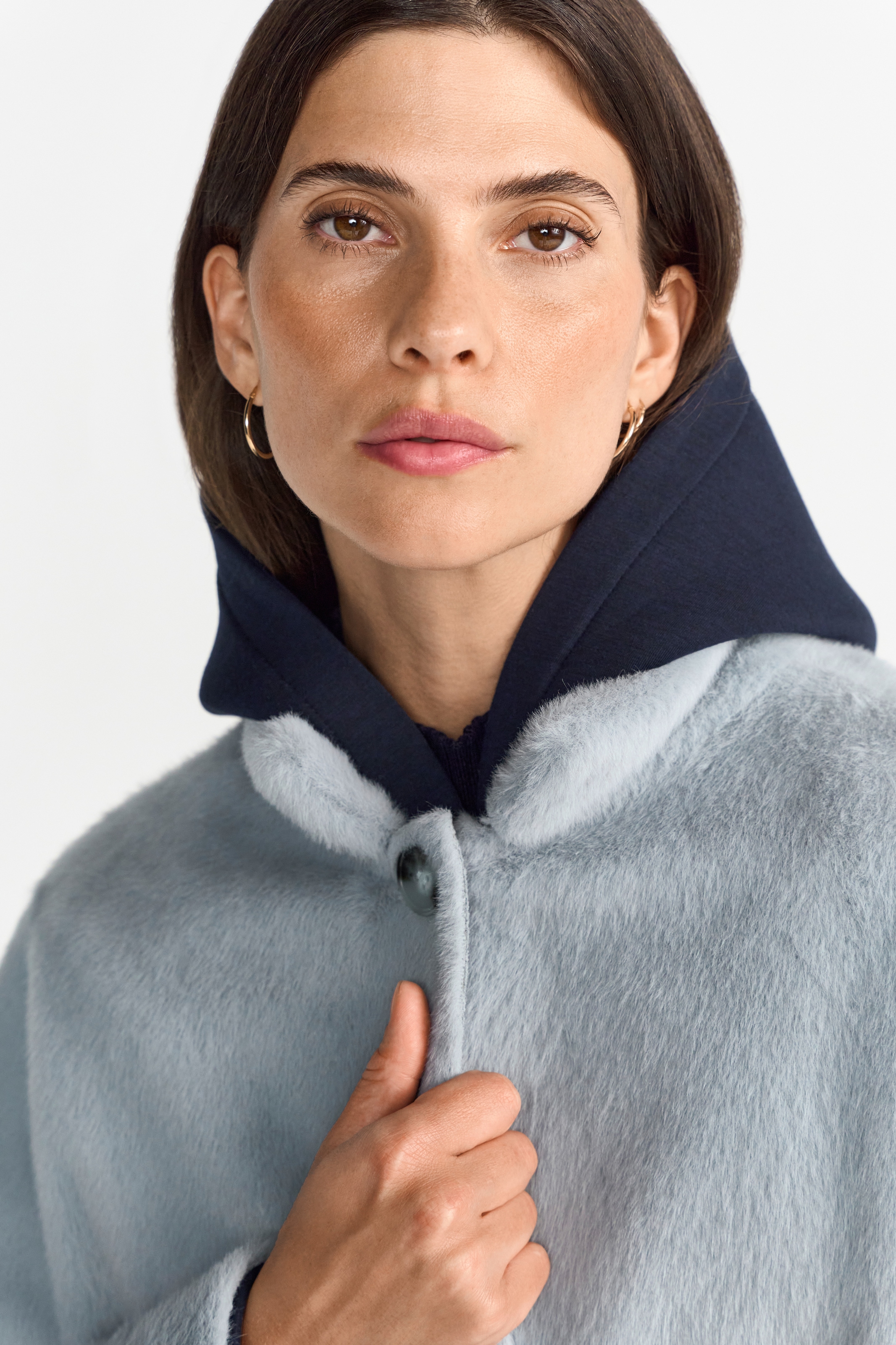 RICHROYAL Fellimitatjacke ohne Kapuze mit Stehkragen