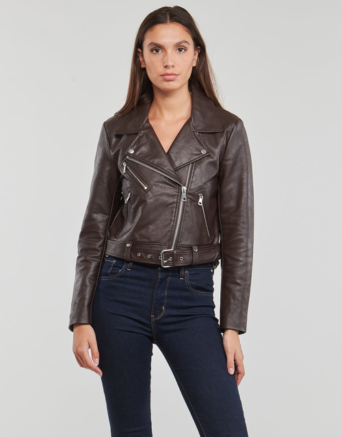 Only - ONLNEWVERA FAUX LEATHER BIKER CC OTW - Marron