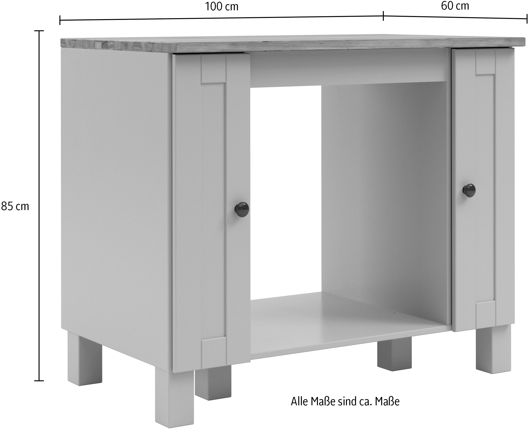 Home affaire Herdumbauschrank »Alby2« Mit Metallgriffen, Breite 100 cm, ohne E-Geräte