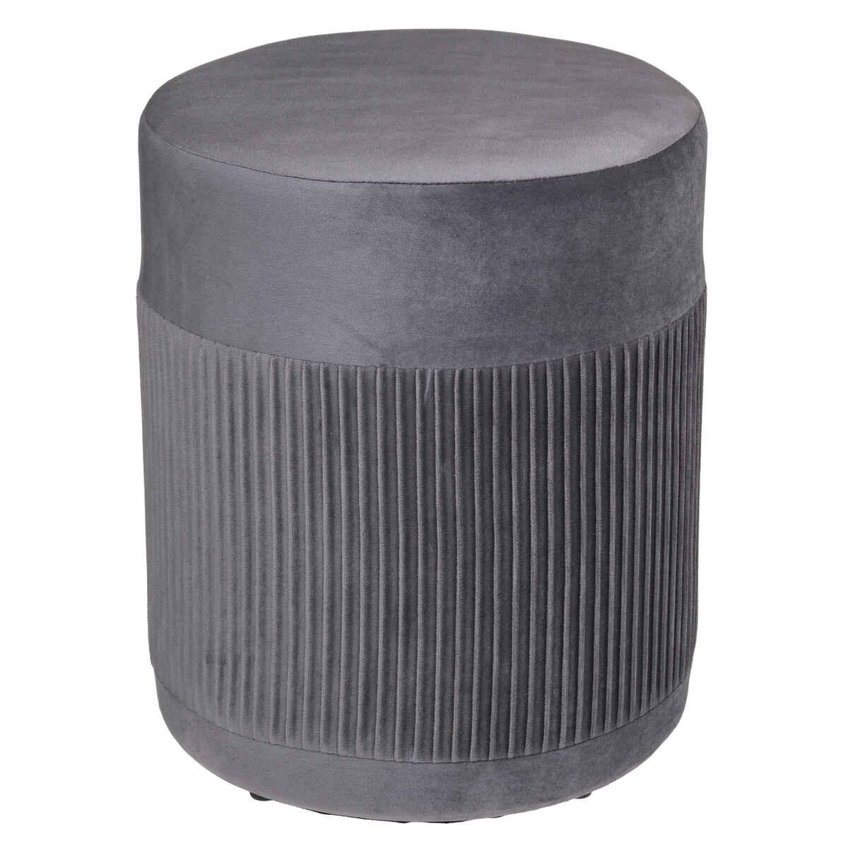POUF VELOURS NOFY GRIS