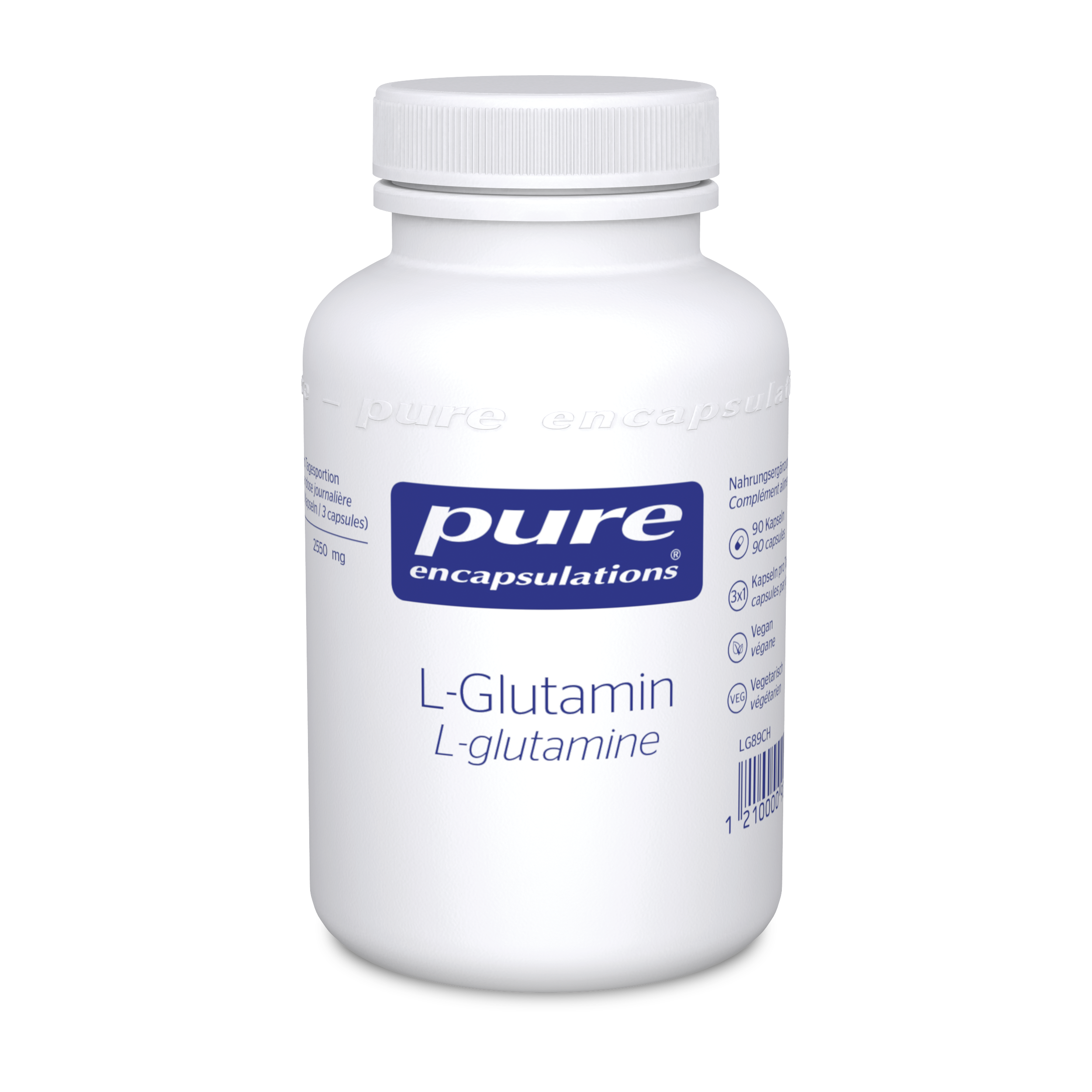 PURE L-Glutamin 850 mg<br>90 Stück, Dose, Kapsel