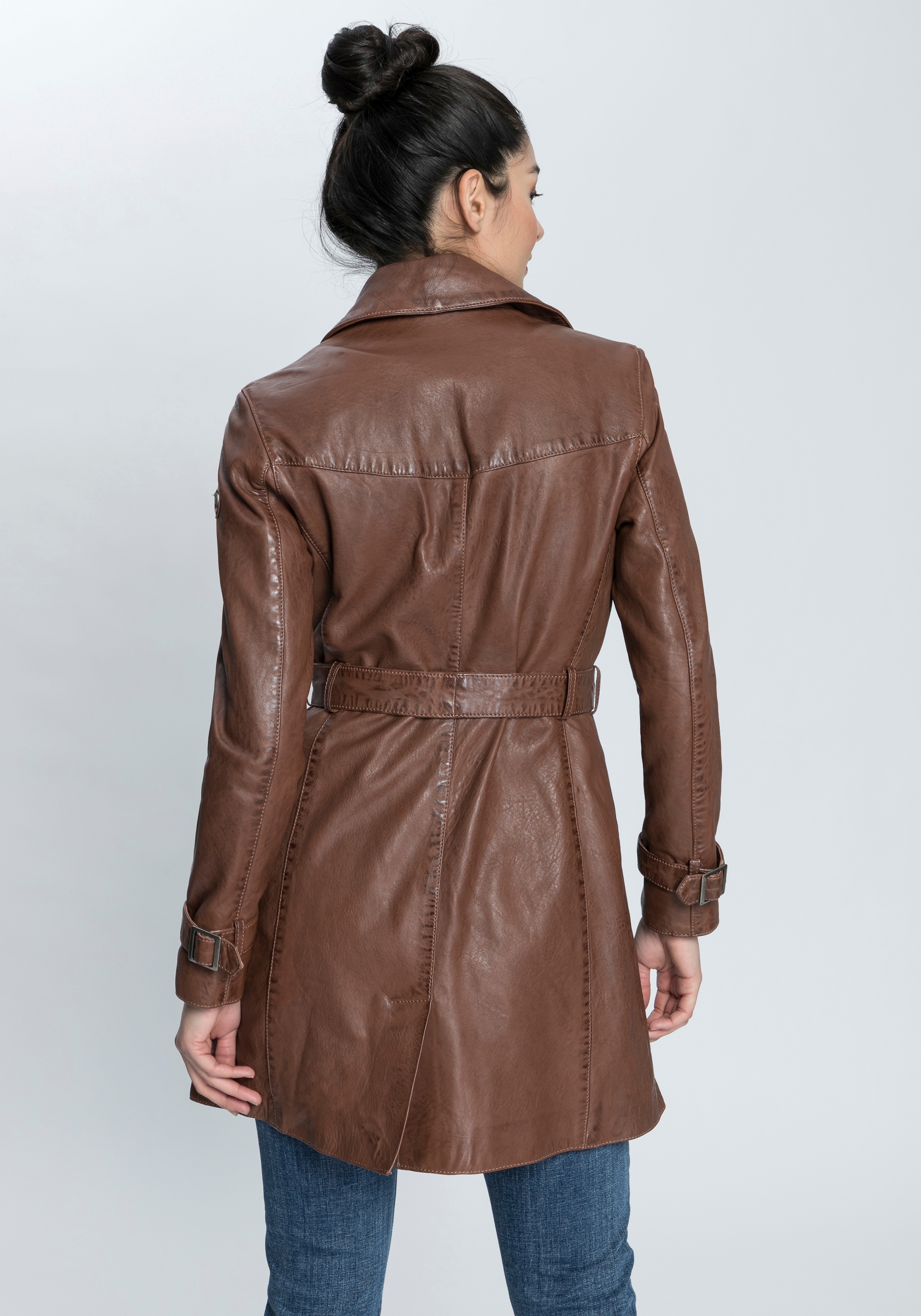 Mauritius Ledermantel »GWTaresa« mit Bindegürtel, 2 Leder-Trenchcoat mit Bindegürtel