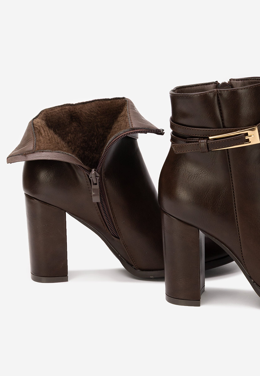 Bottines à gros talon brunes Vanisia
