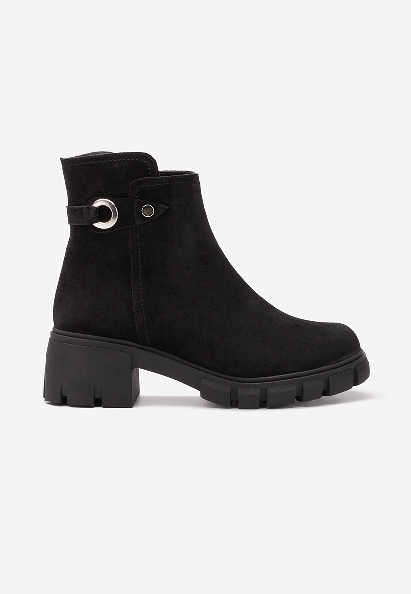 Bottines femme en daim noires Netalia
