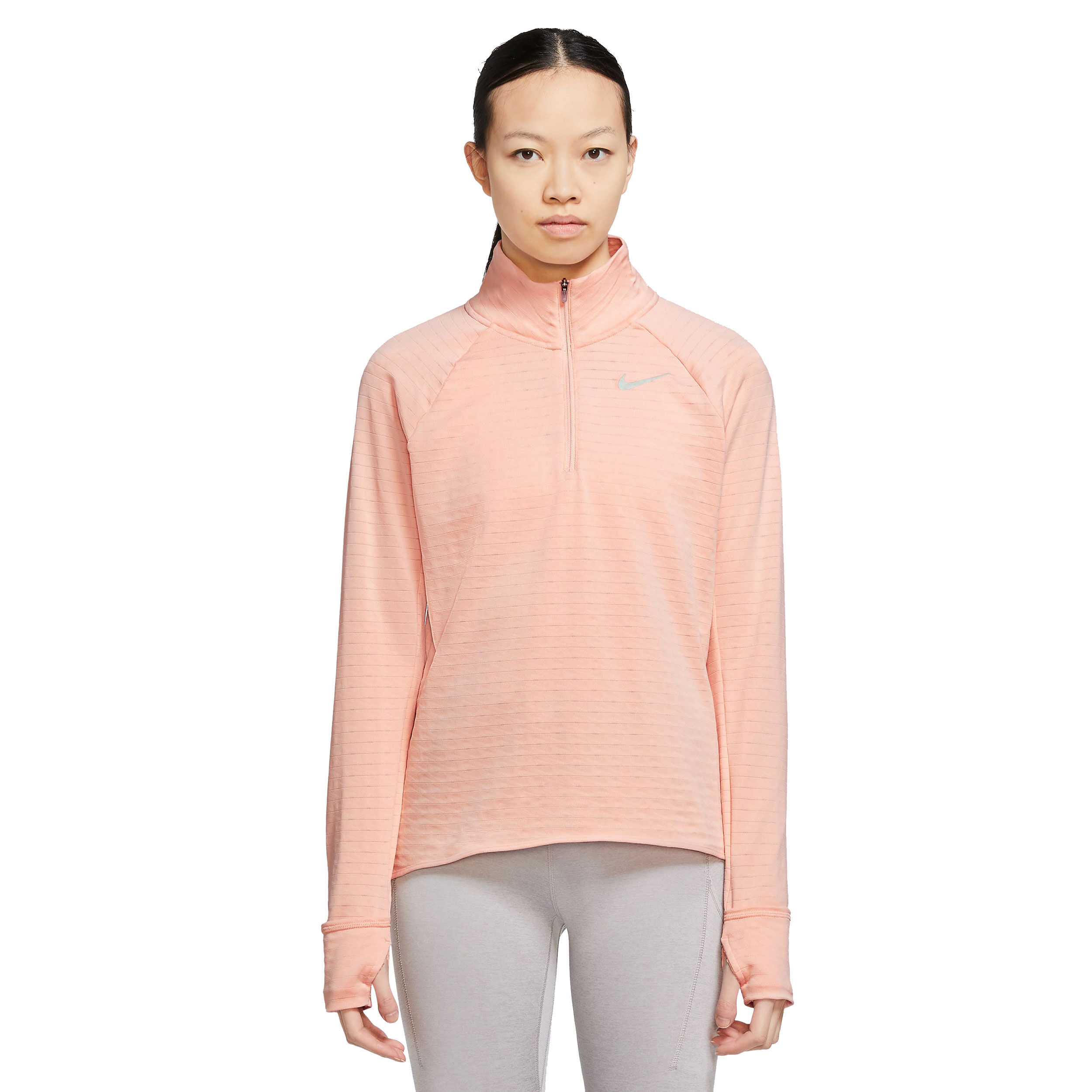Nike Therma-Fit Element Half-Zip Top De Course Femmes - Corail , Gris