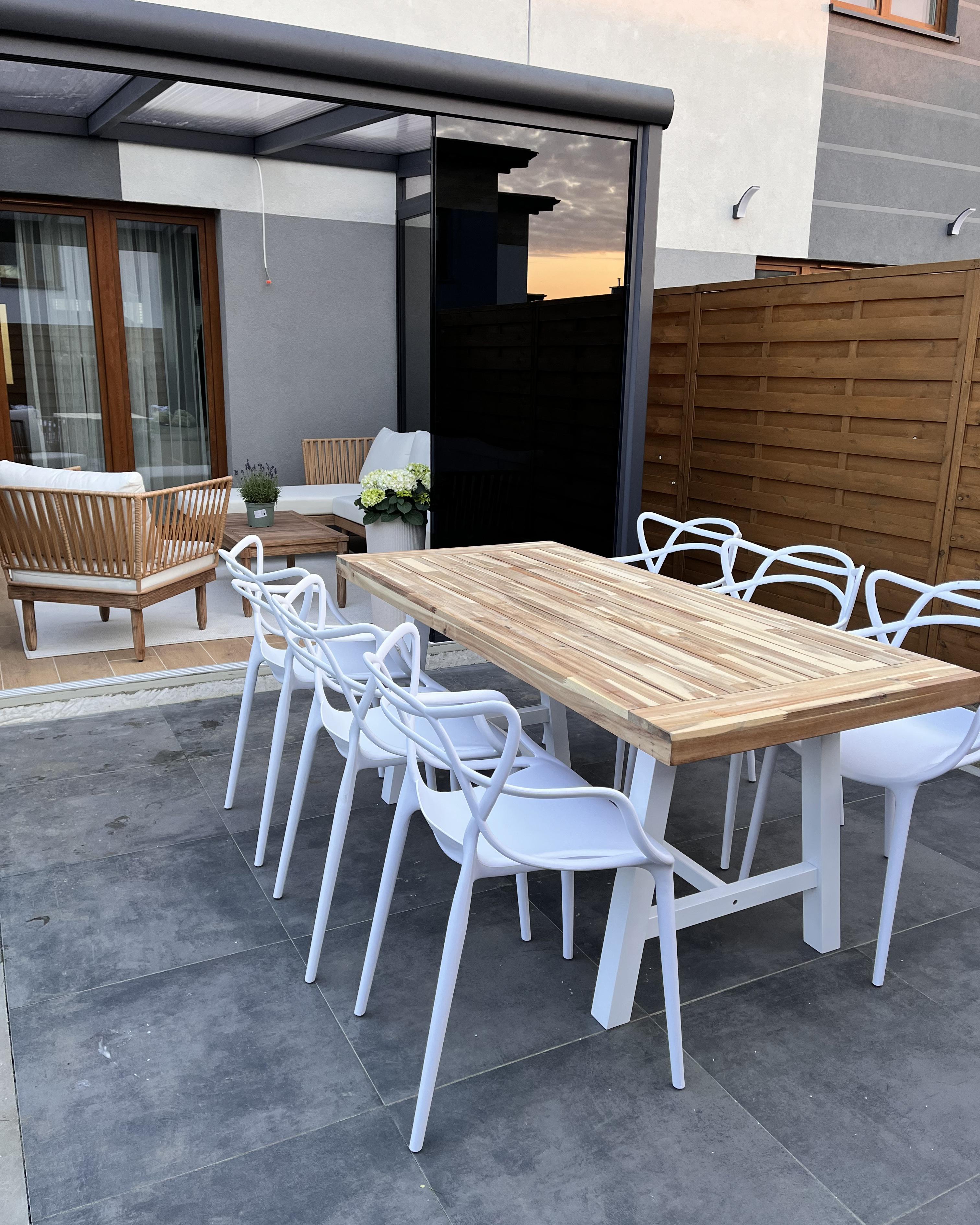 Tuin eettafel SCANIA 170 cm 80 cm Acaciahout Wit