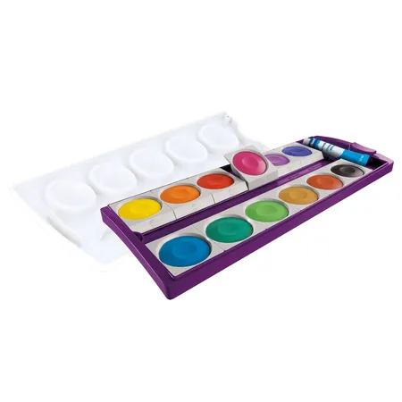 Pelikan Deckfarbkasten K12, 12 Farben 1 Tube Deckweiß,violett