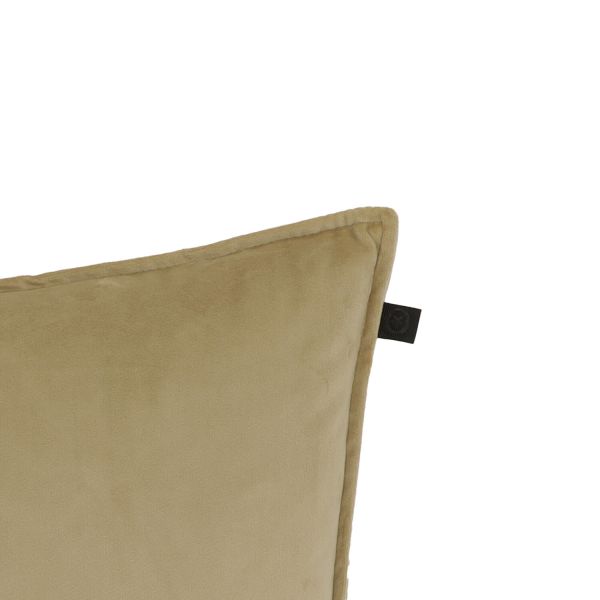 Overseas Middlestitch Kussen - 60 x 60 cm– Velours – Beige