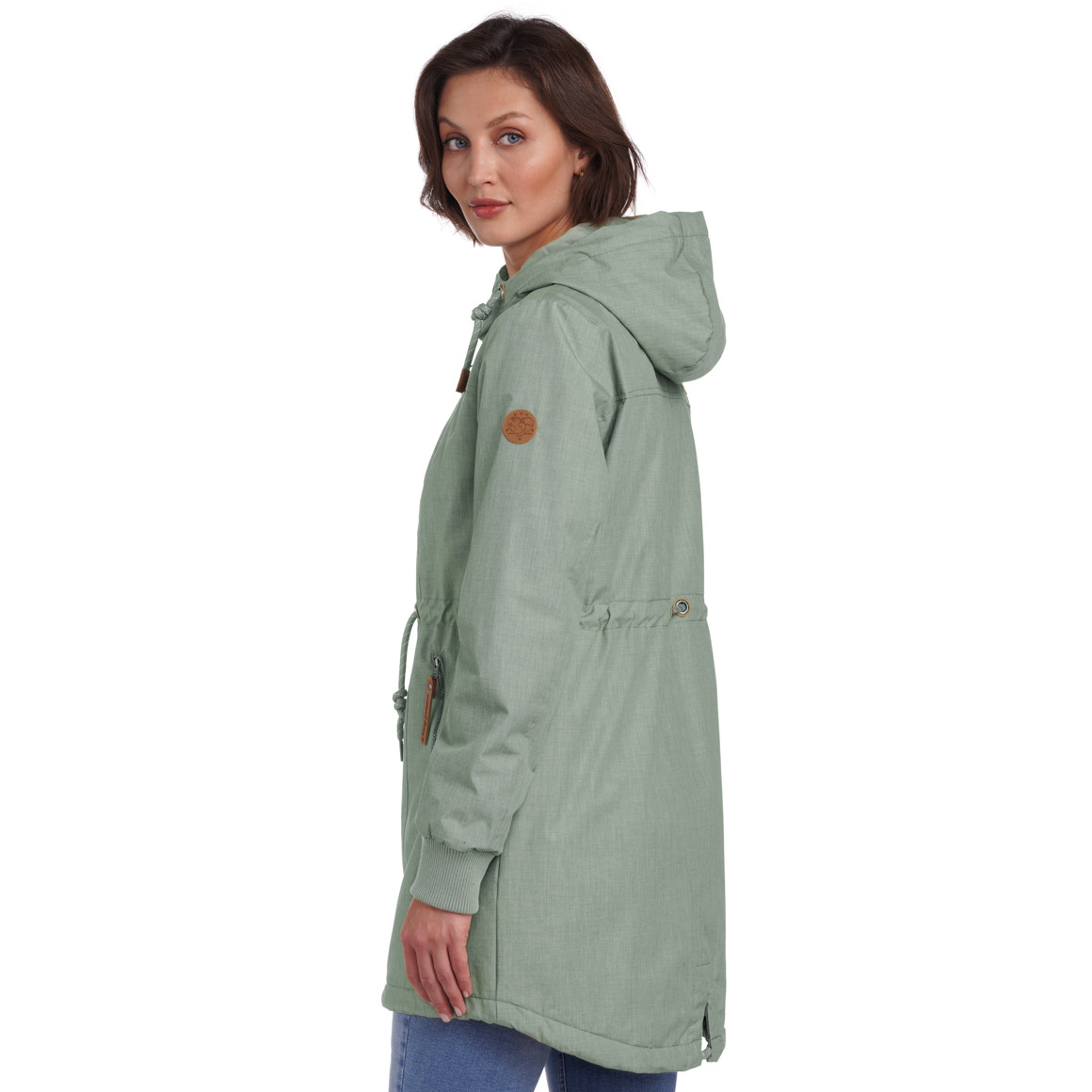 Gina Damen Parka in Melange-Optik helloliv