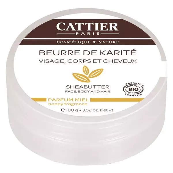Manteiga de Karité Orgânica com Aroma de Mel Cattier 100g