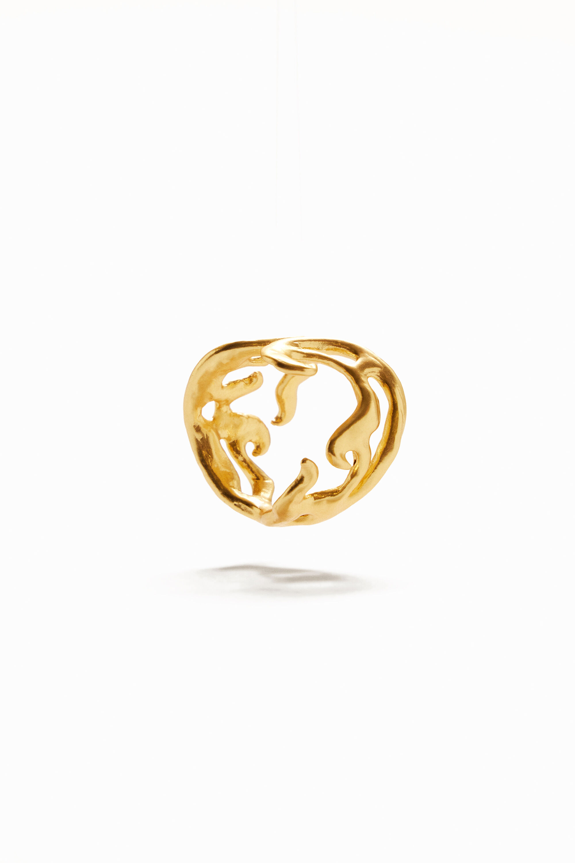 Bague formes organiques plaquée or Zalio