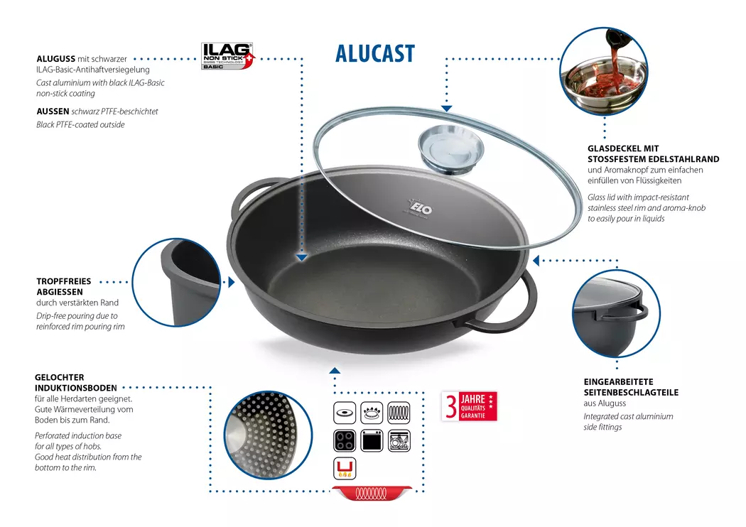 Bräter mit Deckel Alucast oval