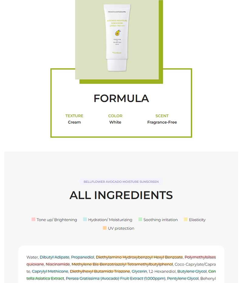 Bellflower - Avocado Moisture Zonnebrandcrème