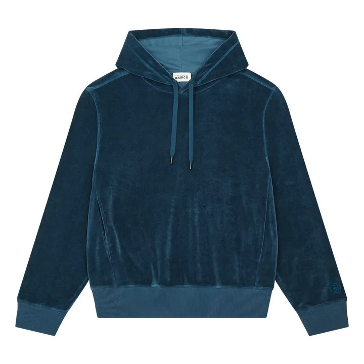 SMALLABLE BASICS Hoodie Velours Homme Coton Bio | Océan