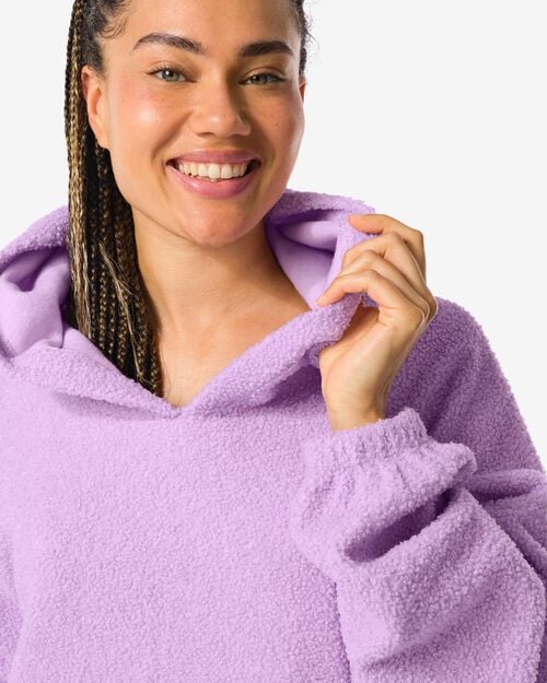 sweat à capuche snuggleen teddy rose