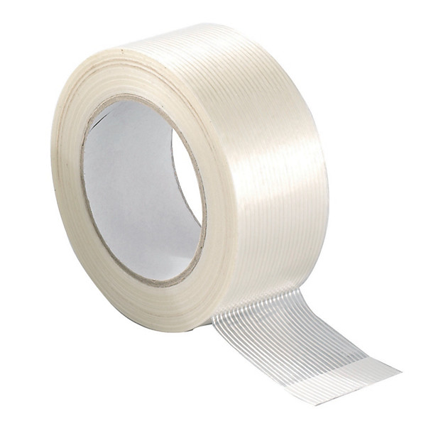 Rubans adhésifs armés 50 mm x 50 m, coloris blanc, lot de 18