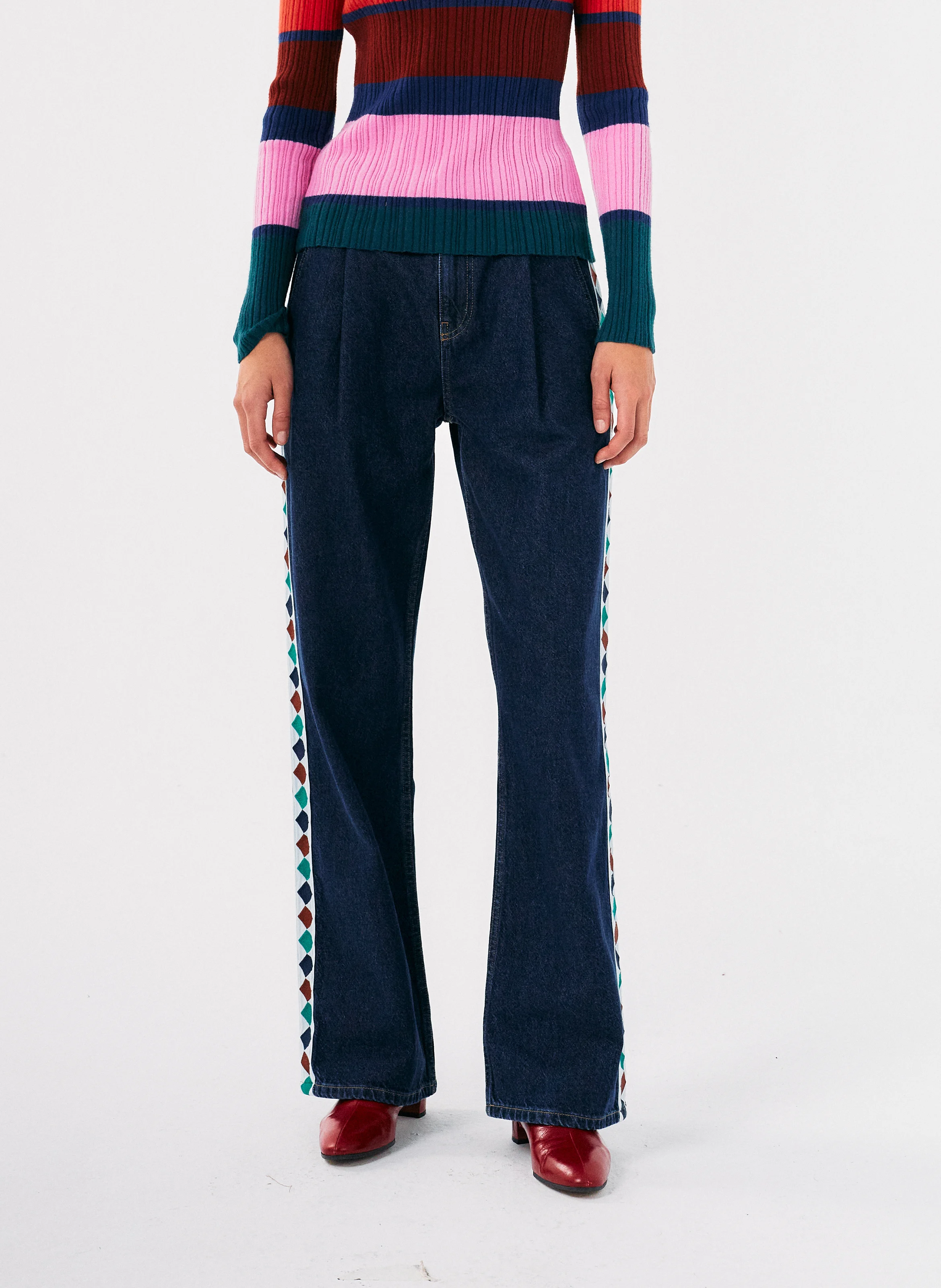 Jean large en coton | Bleu