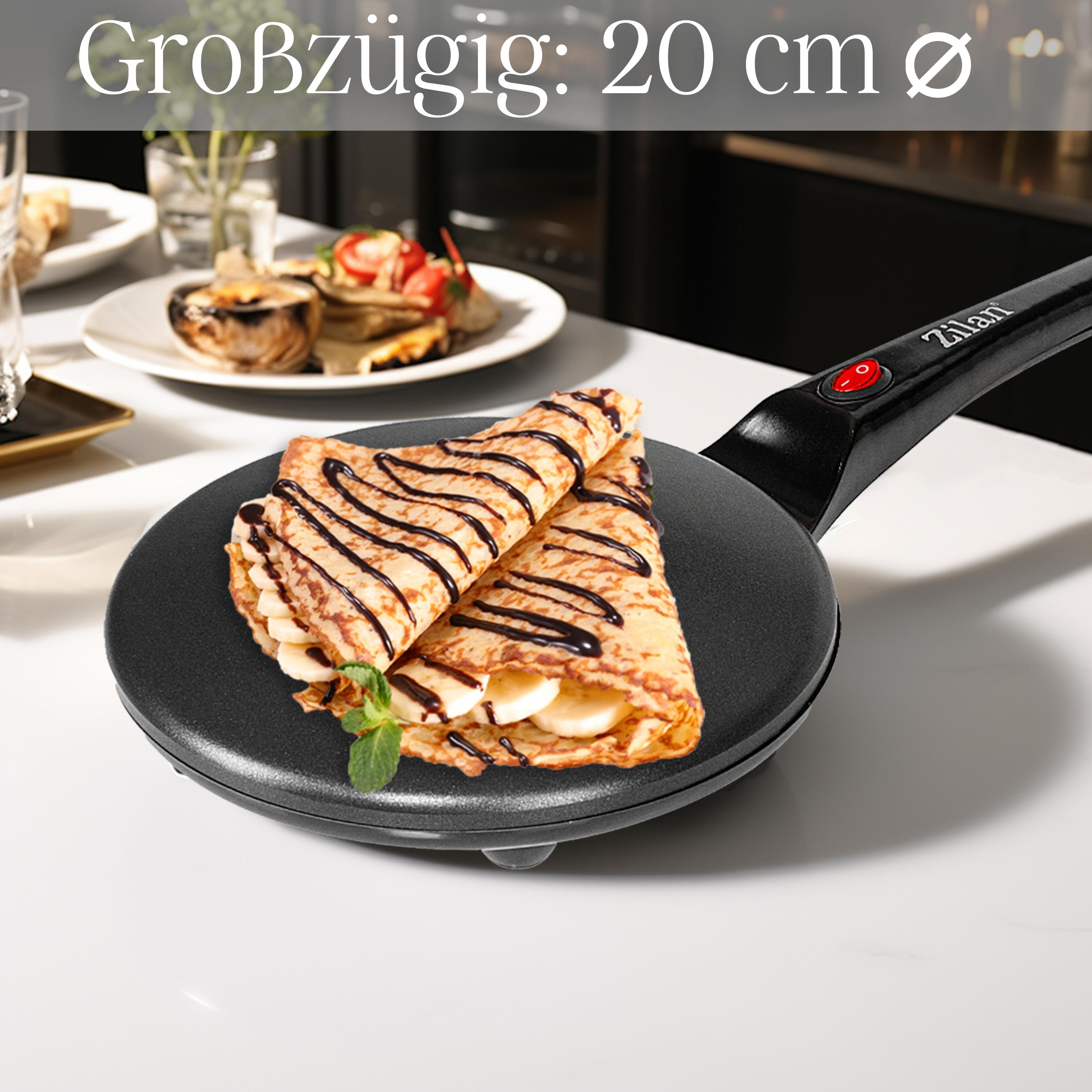 Zilan Crêpes Maker 20cm Antihaftbeschichtung Cool-Touch-Griff 800W