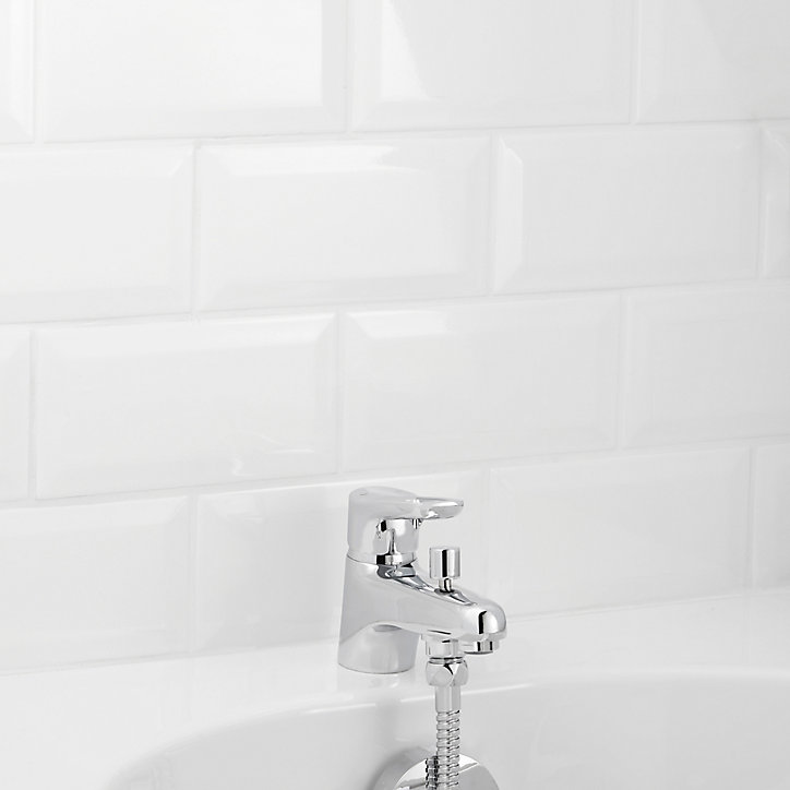 Mitigeur bain-douche monotrou GoodHome Laugar en laiton couleur chrome