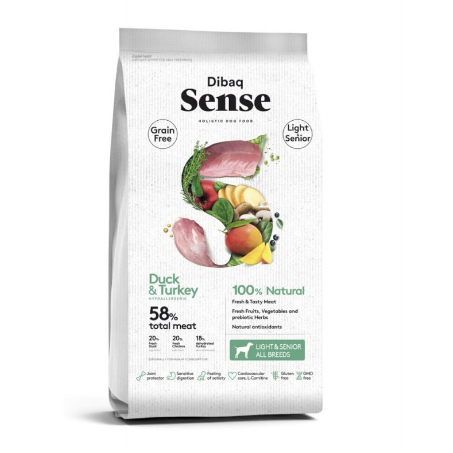 Ração para cães Dibaq Senior Sense Free Light com pato e peru