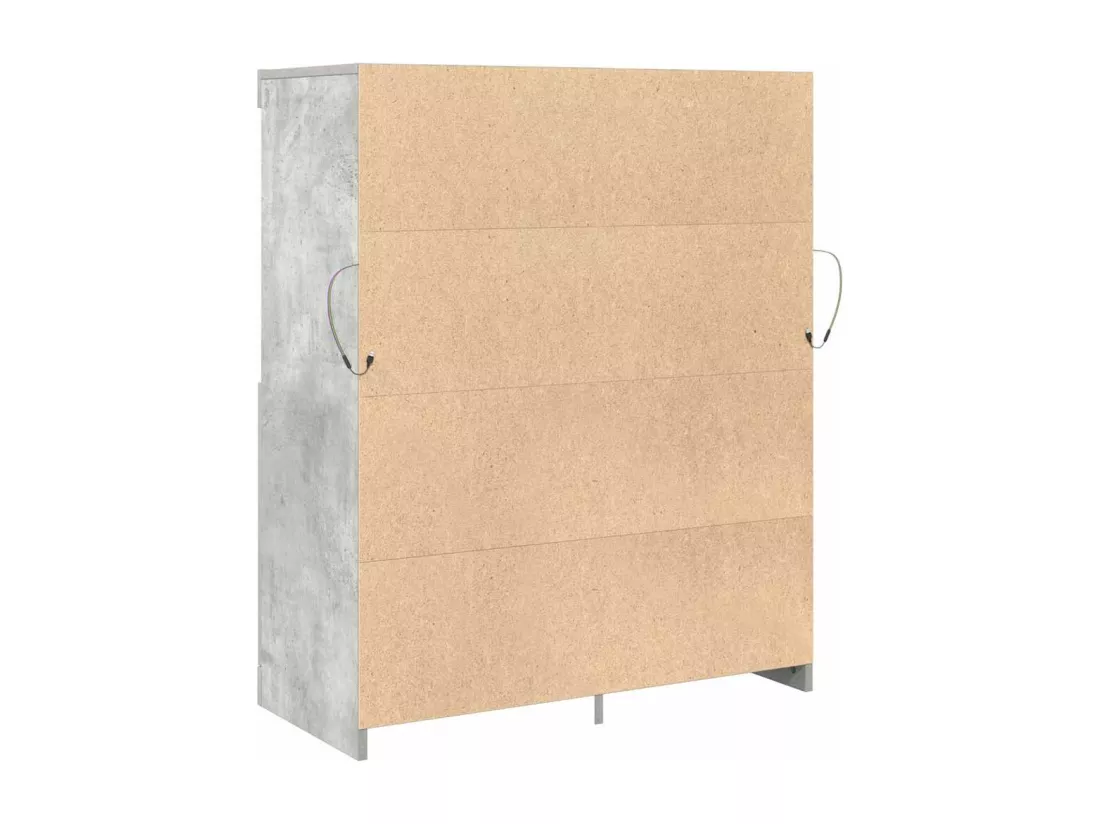 Buffet gris béton 81x37x100 cm bois d'ingénierie