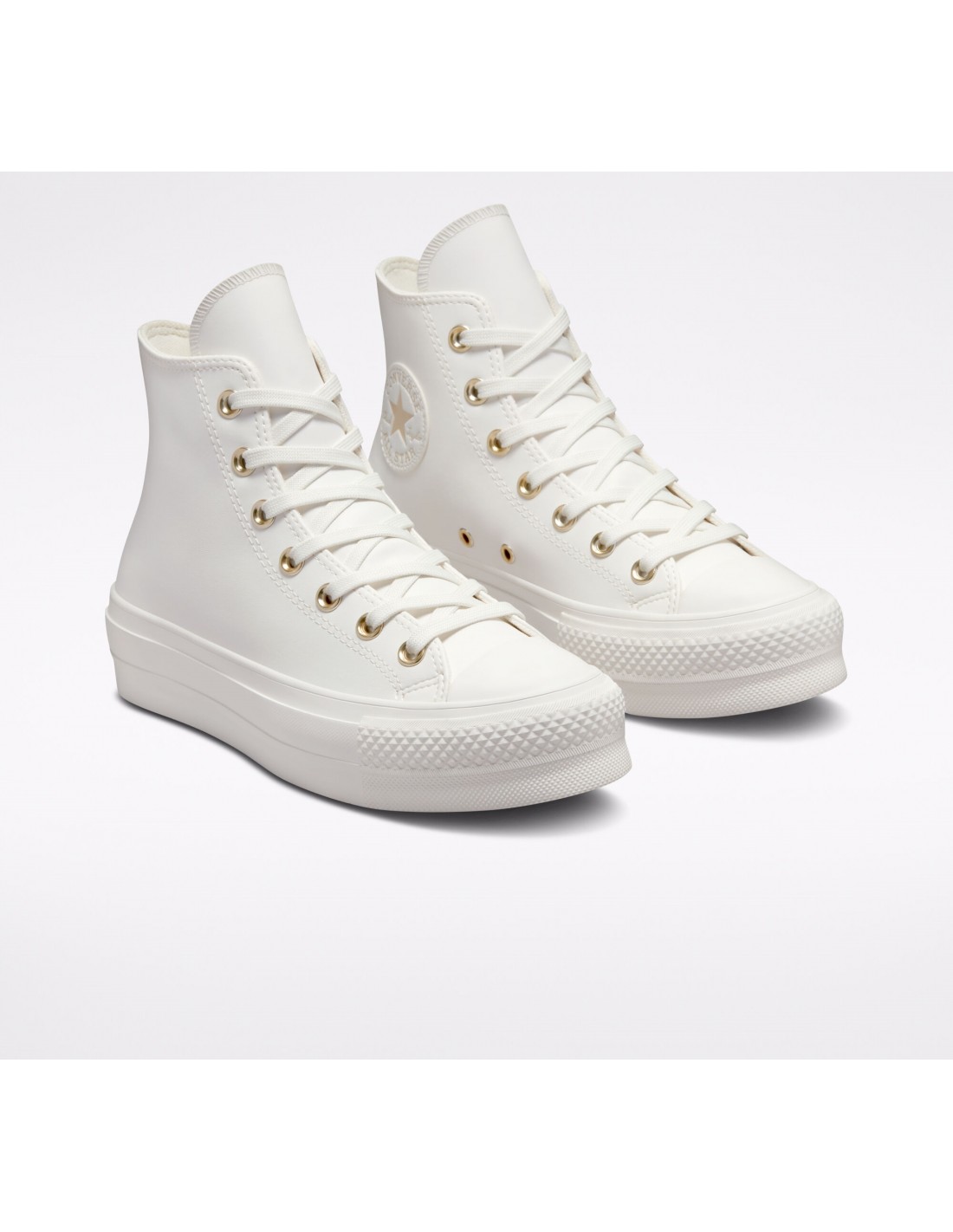 converse sneakers compensées montantes femme ctas lift hi vintage cuir blanc