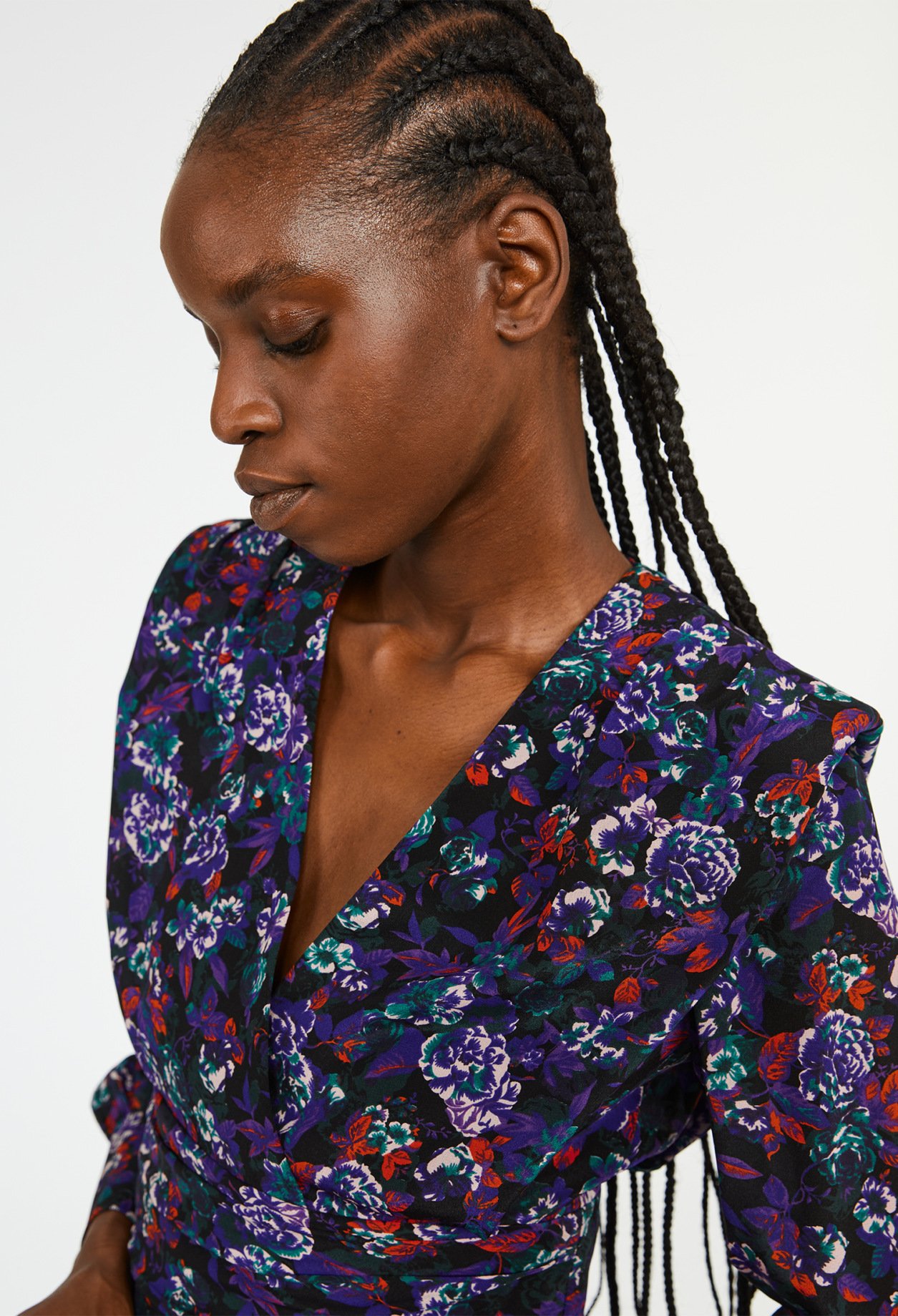 Robe &agrave; epaulettes soie