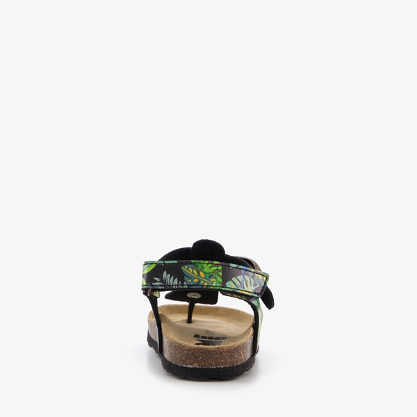 Groot leren kinder sandalen met teenbandje print