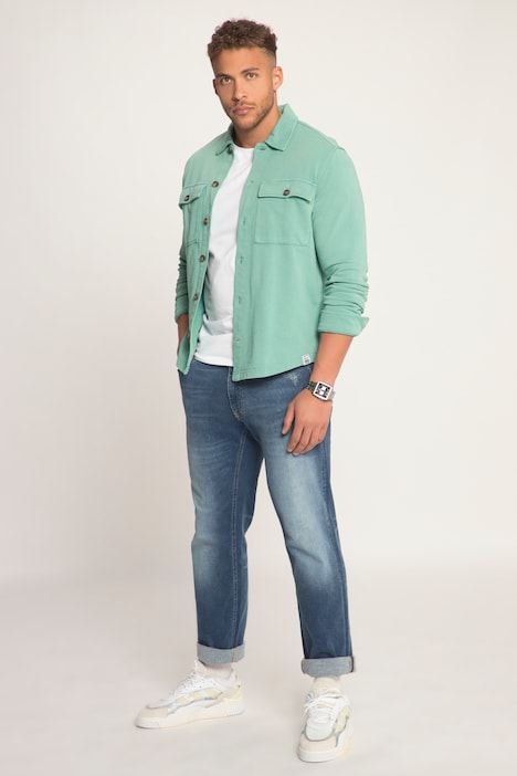 STHUGE Sweat-Hemd, Overshirt, acid washed, Langarm, bis 8 XL