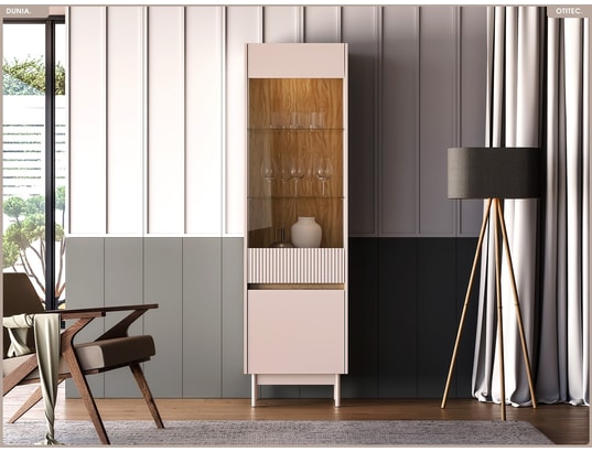 OTITEC - Armoire vitrine - l.55 x h.193 x p.40 cm - dunia