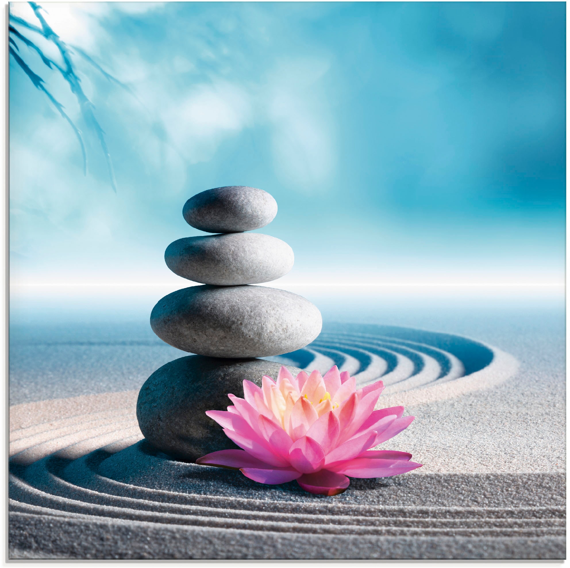 Artland Glasbild »Sand, Lilie und Spa-Steine in Zen-Garten« Zen 1 Stk. tlg. in verschiedenen Grössen