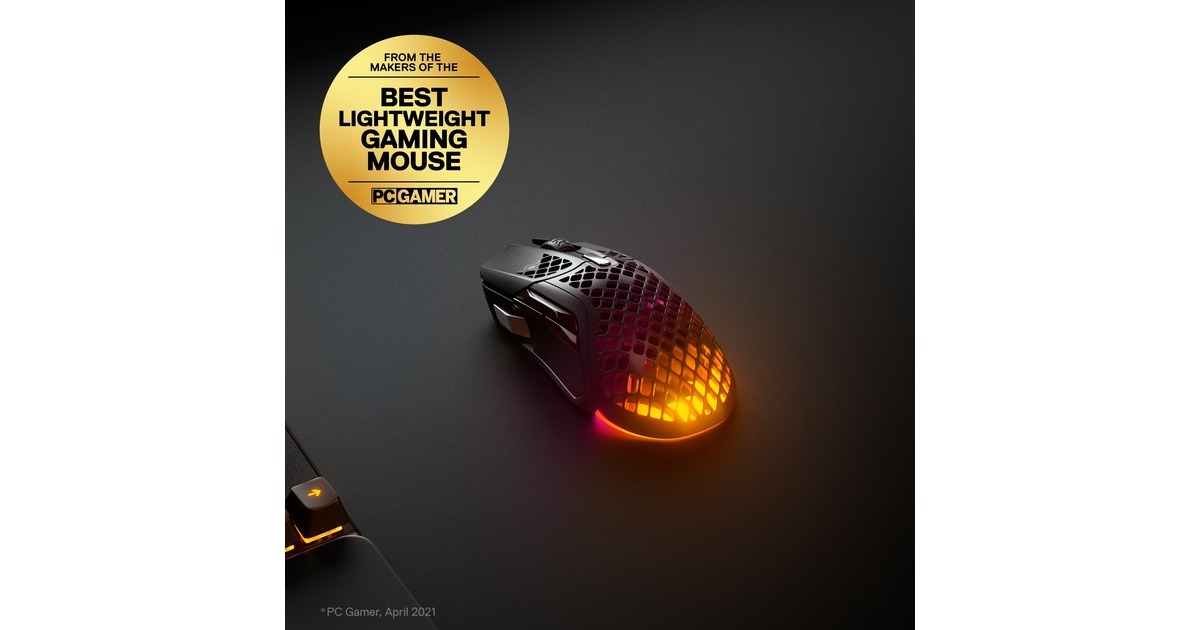 SteelSeriesAerox 5 Wireless gaming muis  (Zwart, 100 - 18.000 CPI, RGB leds)