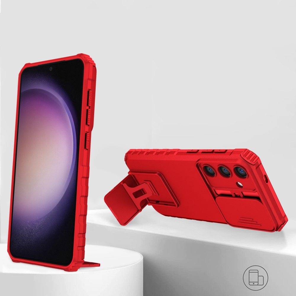 Samsung Galaxy S24 Hybrid Outdoor Hardcase Hülle mit Cam-Slider   Kickstand - Rot (Matt)