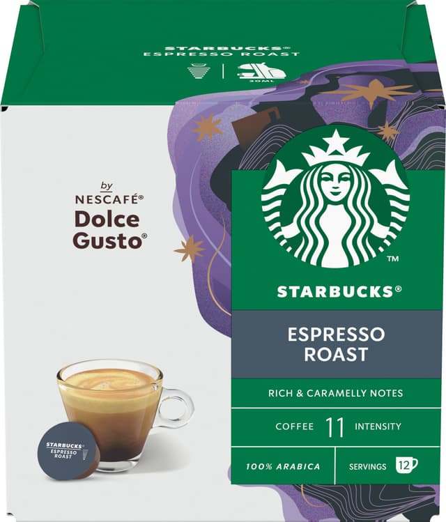 Starbucks Espresso Roast kapsler fra Nescafé Dolce Gusto (12 stk.)