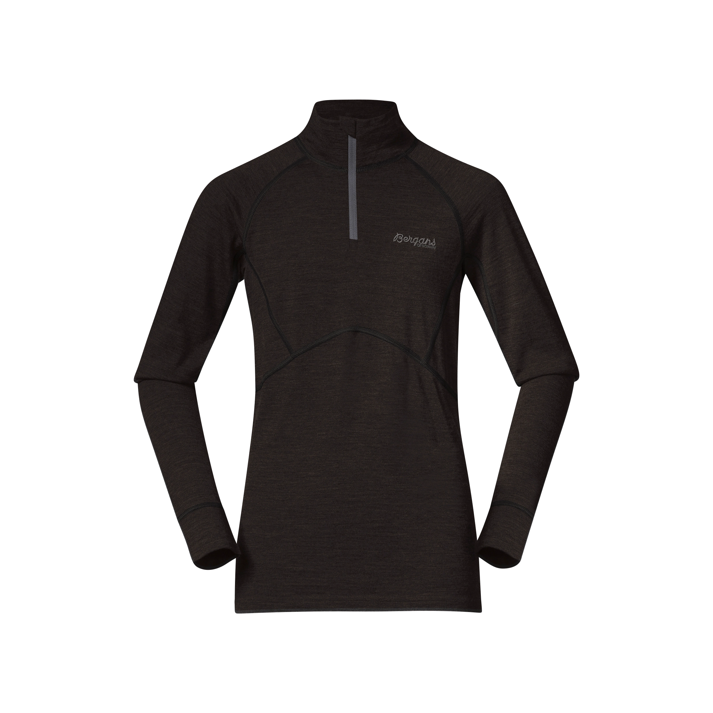Inner:Pure Merino Youth Half Zip Black