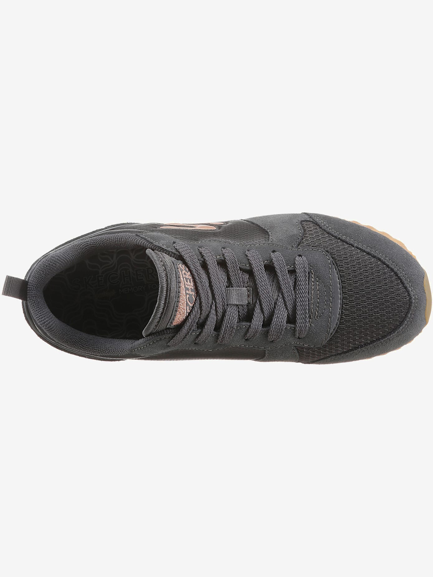 Baskets sneakers hybrides skechers en cuir velours doux, textile et synthétique