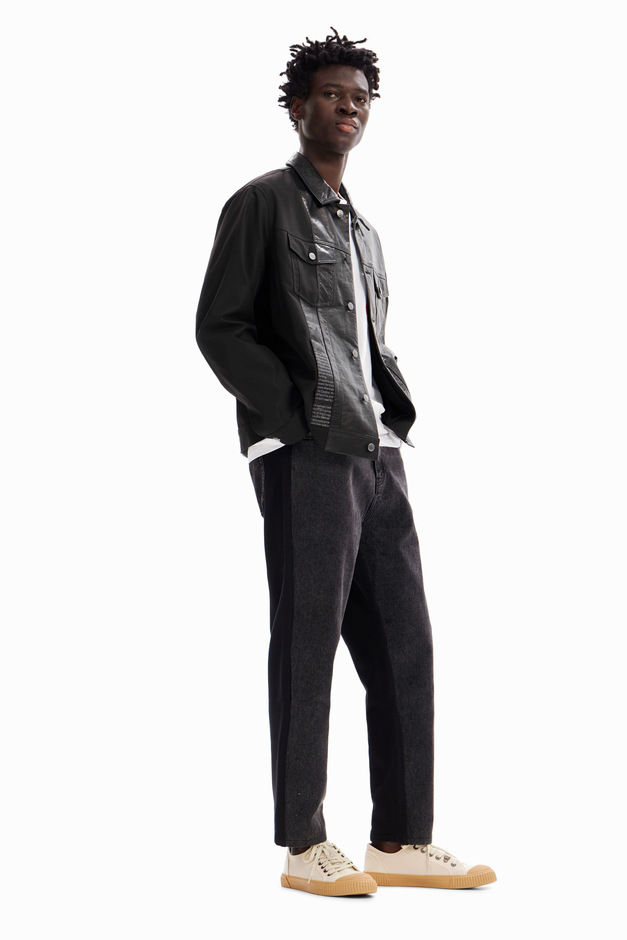 Veste trucker cuir