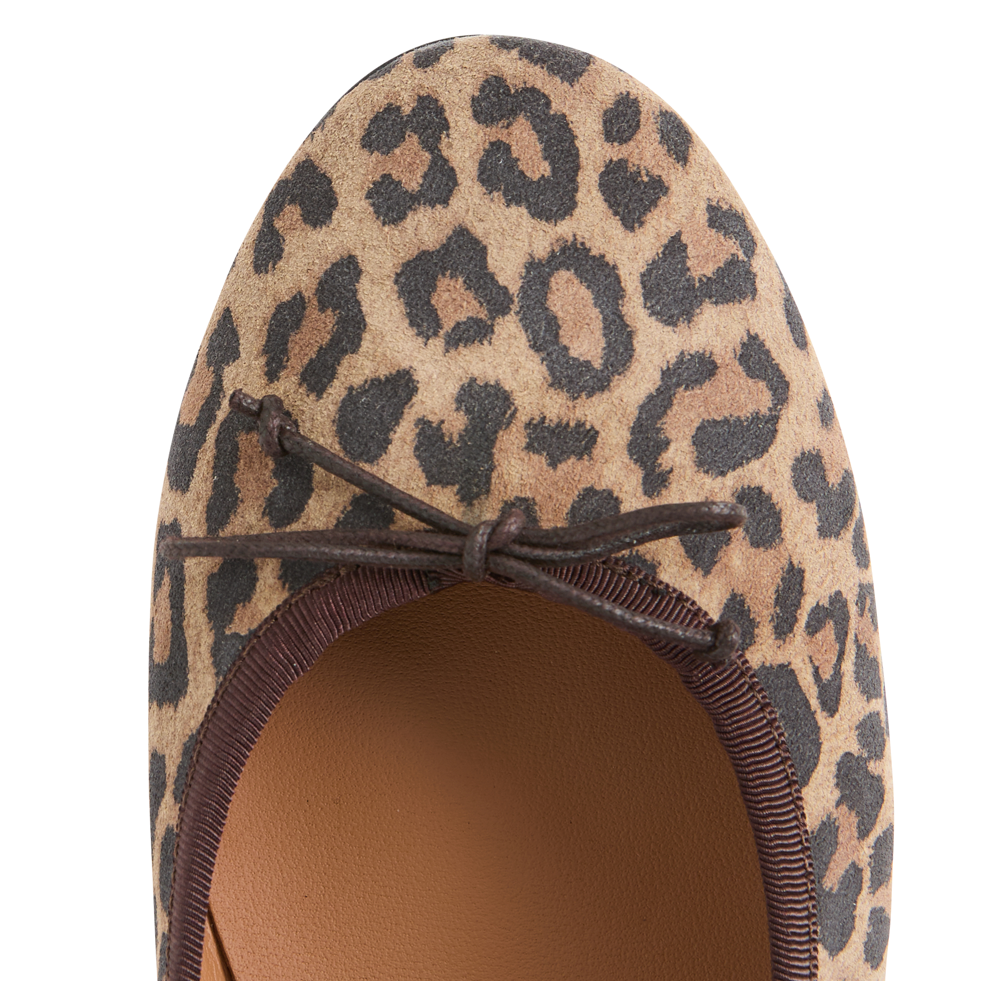 NICOLE - Ballerines imprimées léopard en cuir | Marron