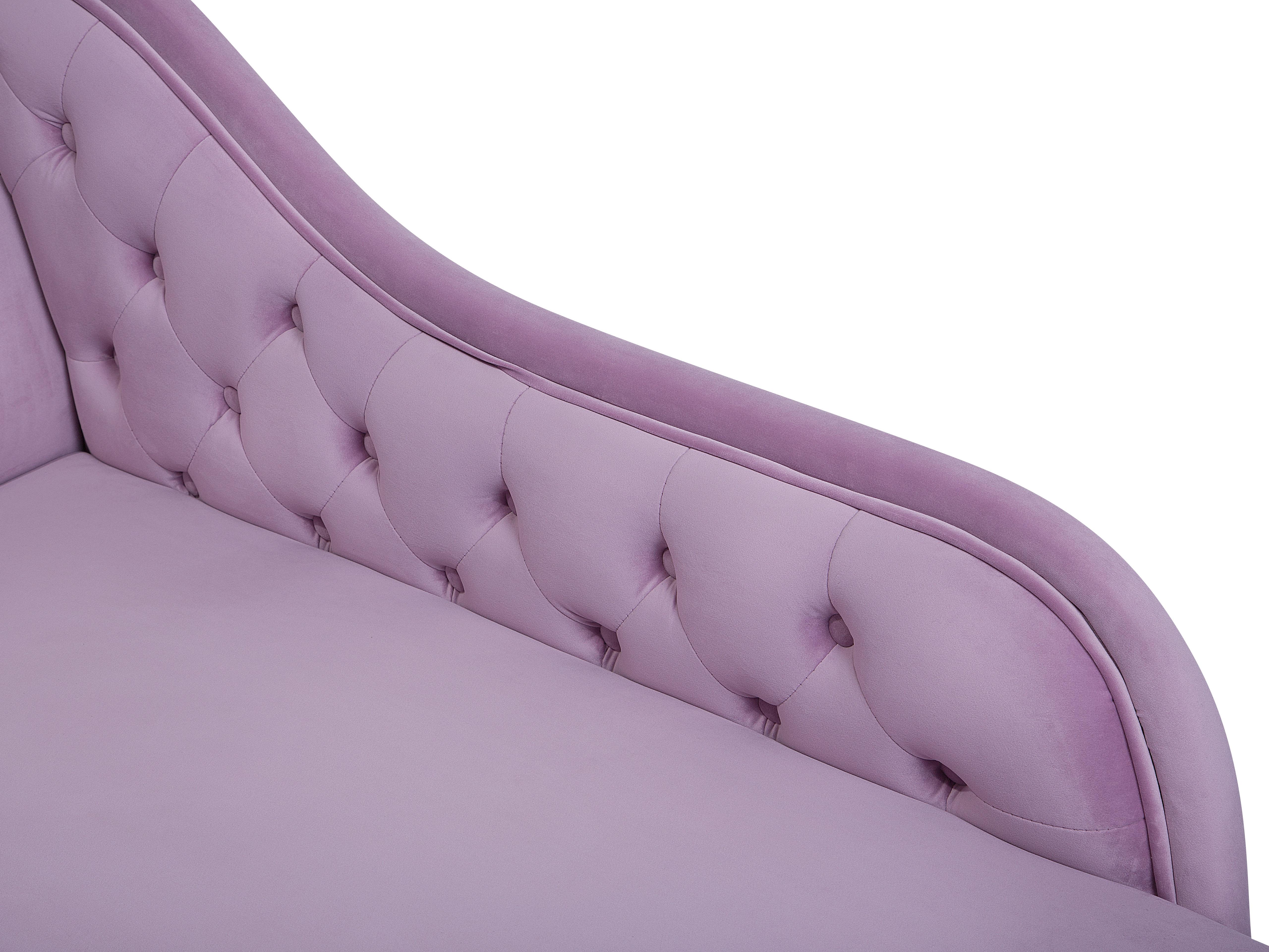 Linkszijdige chaise longue NIMES Fluweel Lichtviolet